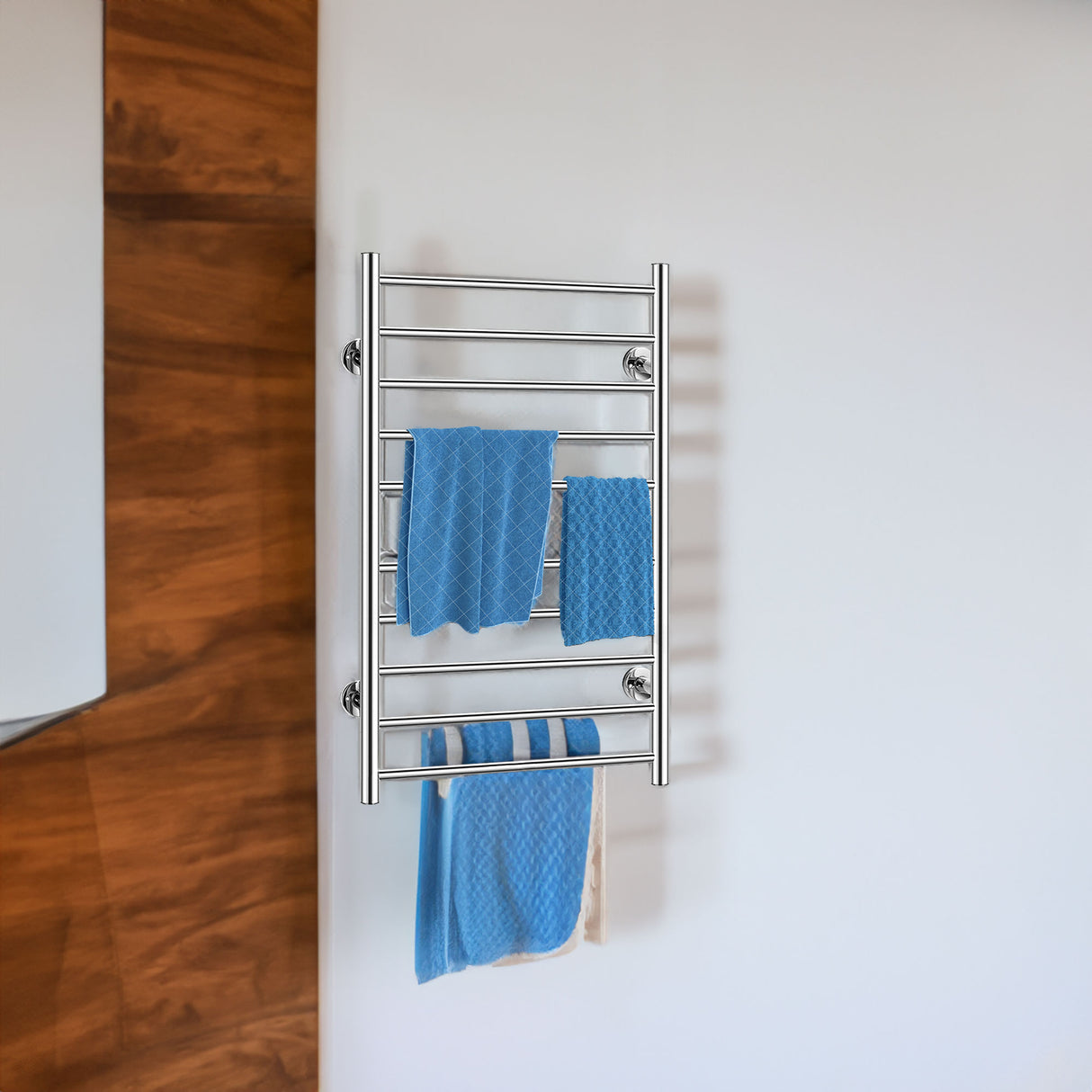 Electric Heated Towel Rack for Bathroom Wall Mounted Towel Warmer 10 Stainless Steel Bars Drying Rack - Julia M LifeStyles