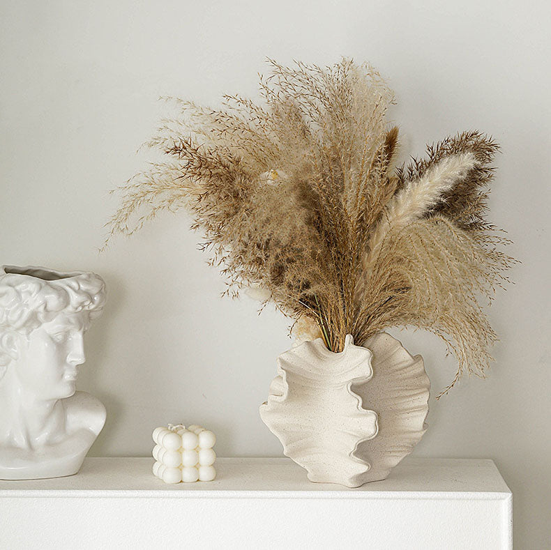 European style plain fired white ceramic vase with frosted texture, hydroponic dried flowers, home decoration ornaments, gifts, handicrafts Julia M Home & Kitchen