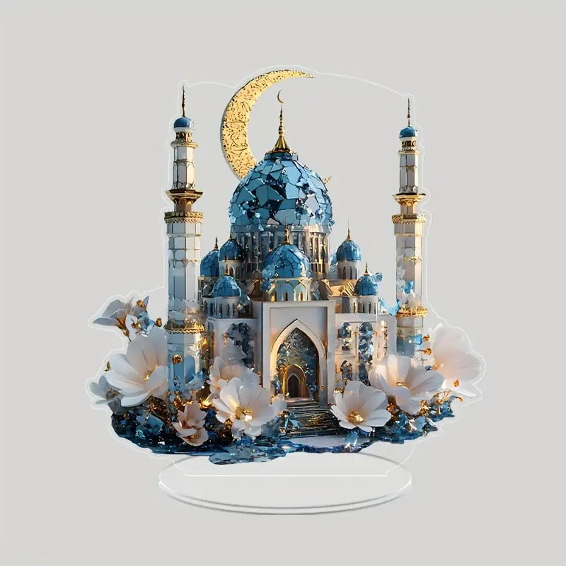 2025 Ramadan 2D Acrylic Moon - Castle Ornament. Eid Al - fitr Decoration, Muslim Home & Party Gift. eprolo