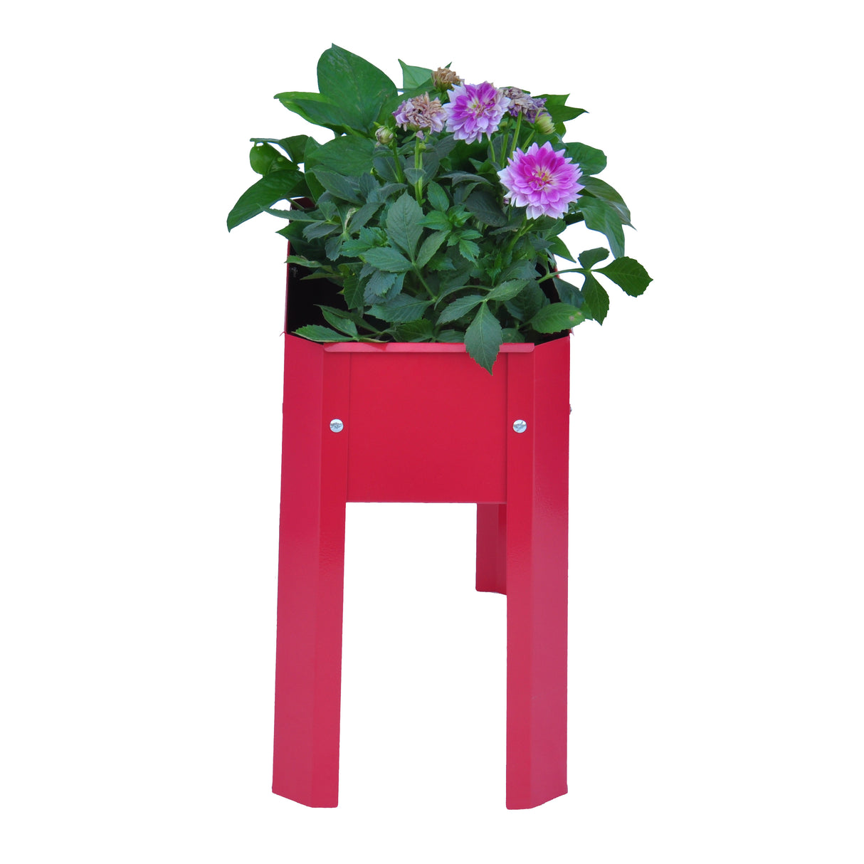 Mini Elevated garden bed, metal elevated outdoor flowerpot box, suitable for backyard and terrace, large flowerpot Red + Steel - Julia M LifeStyles