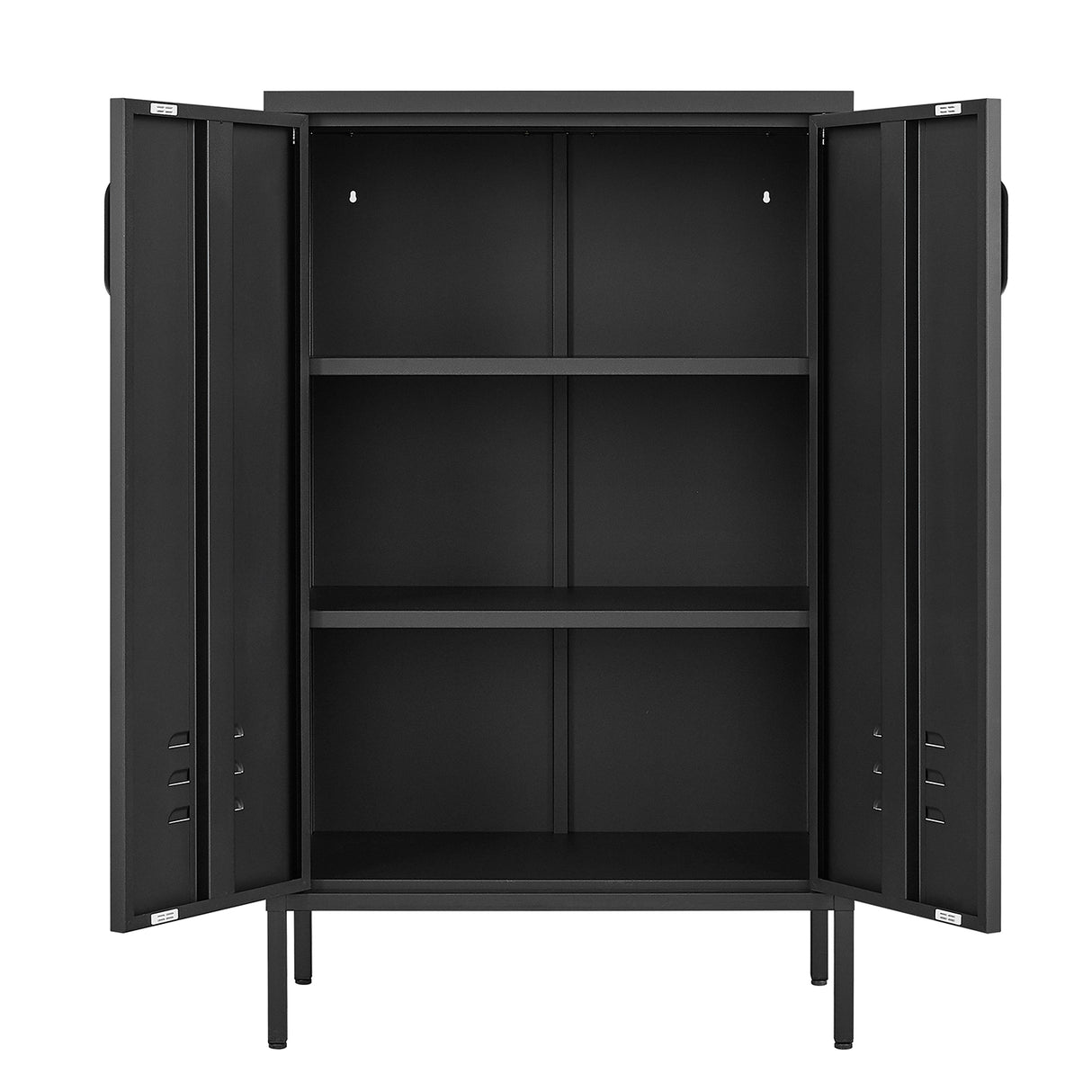 Steel storage cabinet, double door miscellaneous storage cabinet, 2 movable partitions - Julia M LifeStyles