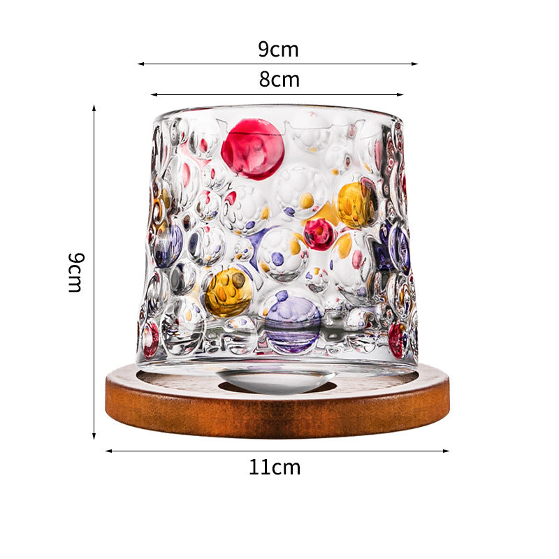 Hand drawn rotating glass cups multiple multi-purpose whiskey glasses rotating glass cups Julia M Home & Kitchen