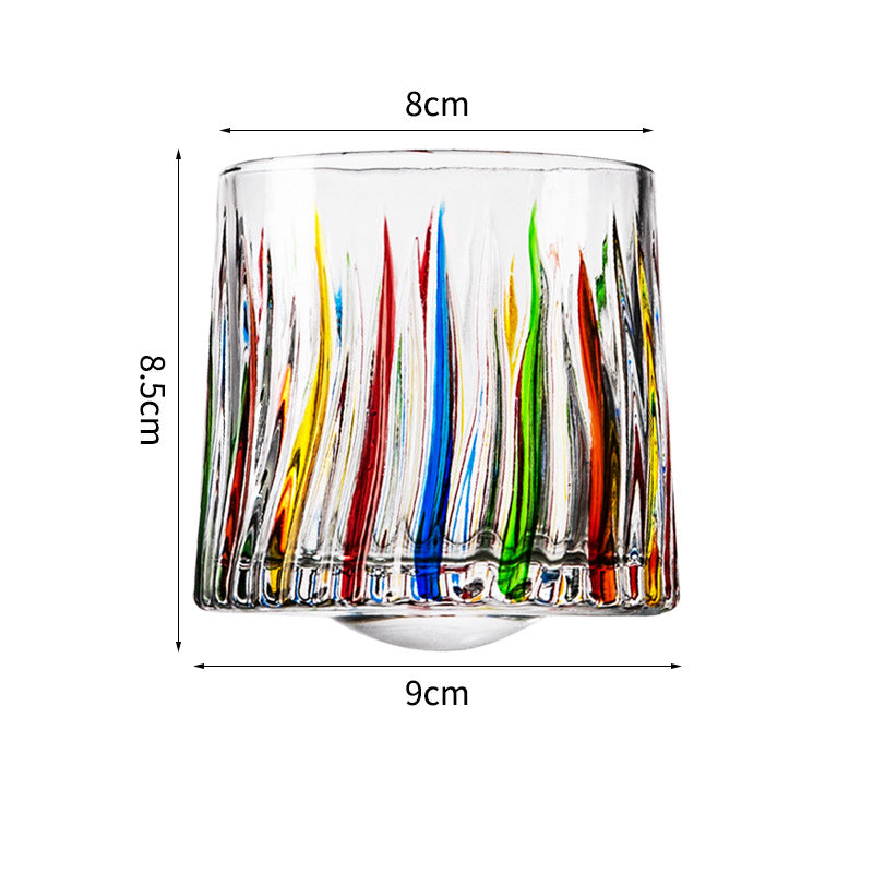 Hand drawn rotating glass cups multiple multi-purpose whiskey glasses rotating glass cups Julia M Home & Kitchen