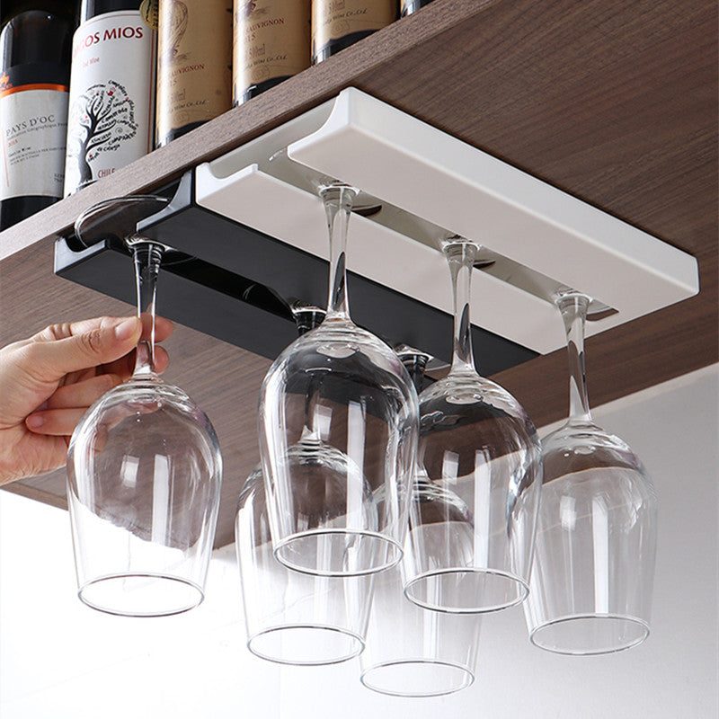 European Style Punch-Free Wine Glass Hanging Rack