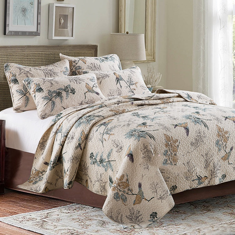 Pure Cotton Summer Cooling Duvet Airable Cover Bed Three-piece Set