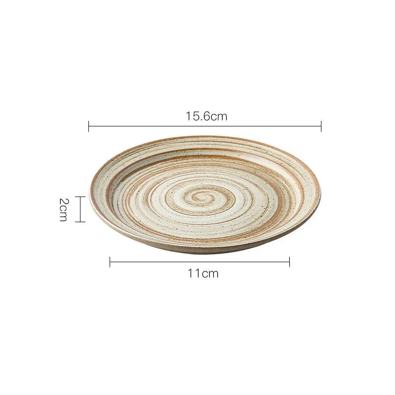 Coarse pottery coffee cup and plate set creative handmade retro coffee cup artistic cup plate milk cup Julia M Home & Kitchen