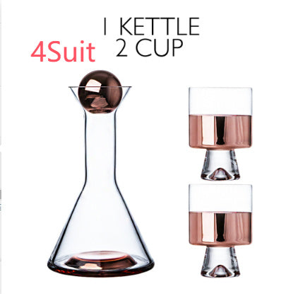 European-Style Crystal Glass Electroplating Rose Gold Water Jug American Decanter Wine Set - Julia M LifeStyles