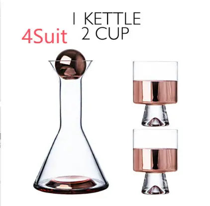 European-Style Crystal Glass Electroplating Rose Gold Water Jug American Decanter Wine Set - Julia M LifeStyles