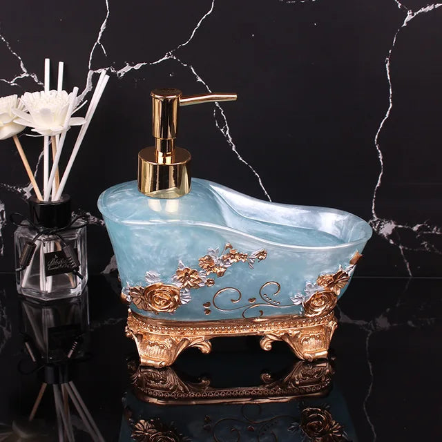 European Liquid Soap Bottle Resin Bathtub Shape Bathroom Sanitizer Bottles Shampoo Shower Gel Wristband Dispenser Accessories Julia M Home & Kitchen