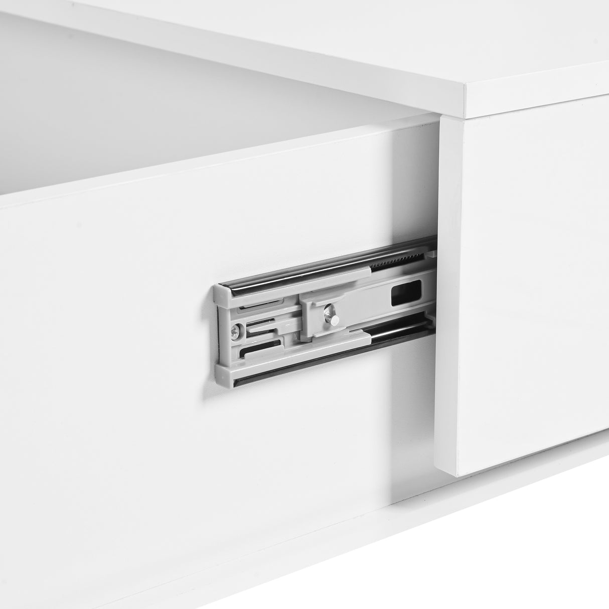 ON-TRANS 31.4 inches x 31.4 inches with sliding tabletop, high gloss center table, hidden storage room white - Julia M LifeStyles