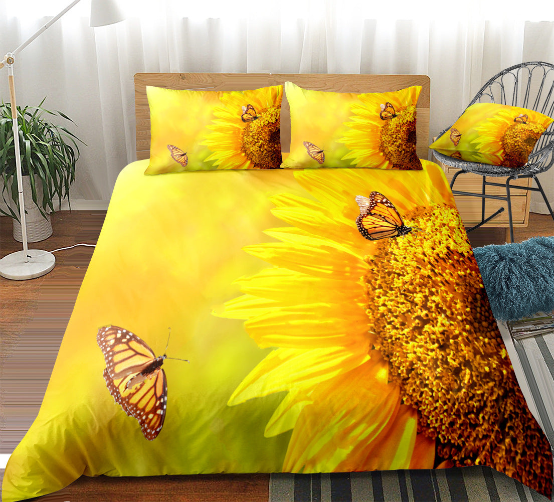 Flower home textile room bedroom bedding sunflower three or four pieces - Julia M LifeStyles
