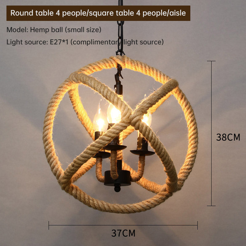 Retro Industrial Hemp Rope Pendant Lamp for Home & Commercial Spaces Julia M Home & Kitchen