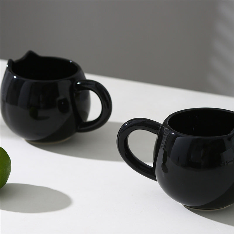 Adorable hand - painted cat - shaped ceramic mug, perfect for coffee or tea. - Julia M LifeStyles