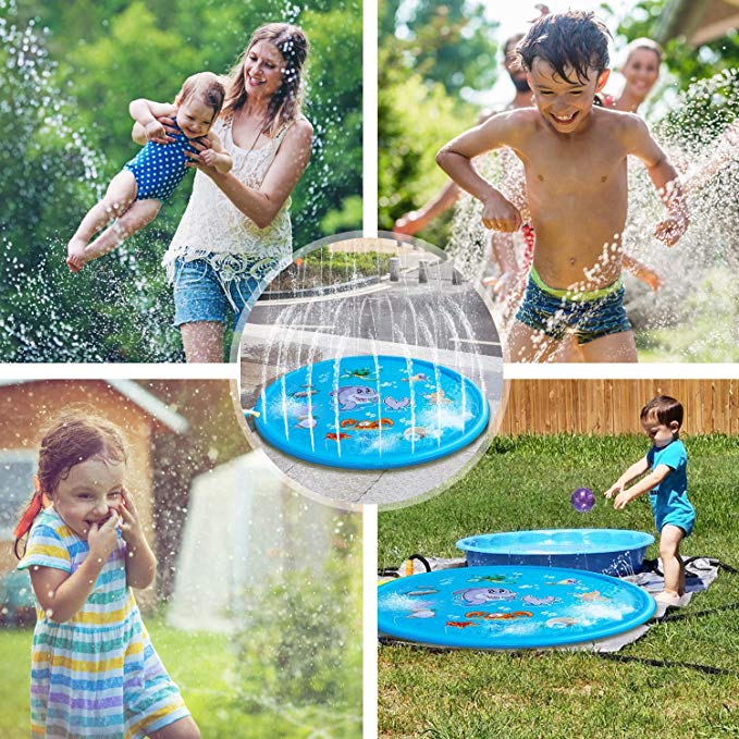 170 CM Summer Children's Baby Play Water Mat Games Beach Pad Lawn Inflatable Spray Water Cushion Toys Outdoor Tub Swiming Pool - Julia M LifeStyles