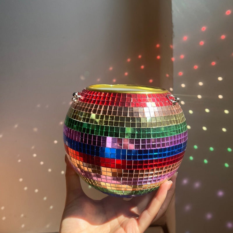 Disco Ball Planter Hanging Mirror Spherical Plastic Flower Pot Horticultural Hanging Basket Julia M Home & Kitchen