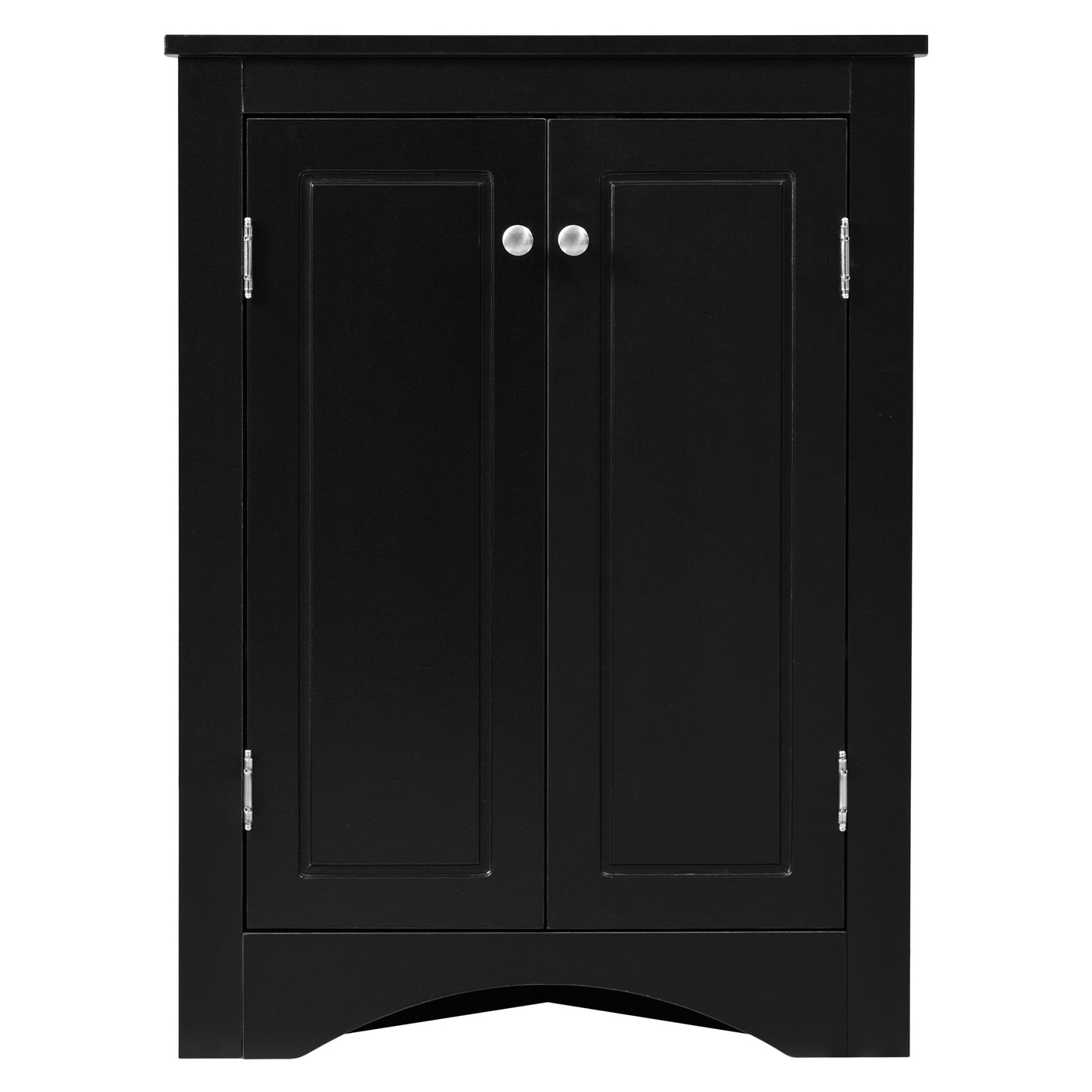 Black Triangle Bathroom Storage Cabinet with Adjustable Shelves, Freestanding Floor Cabinet for Home Kitchen - Julia M LifeStyles