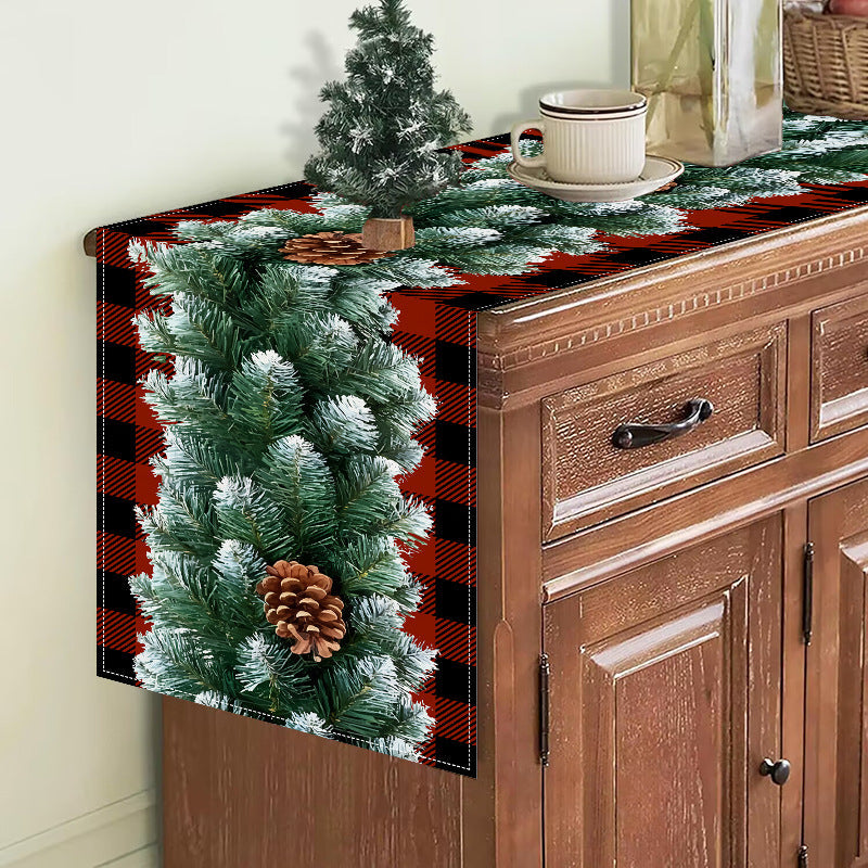 Christmas red and black checkered table flag holiday table decoration tablecloth mat holiday party tablecloth eprolo