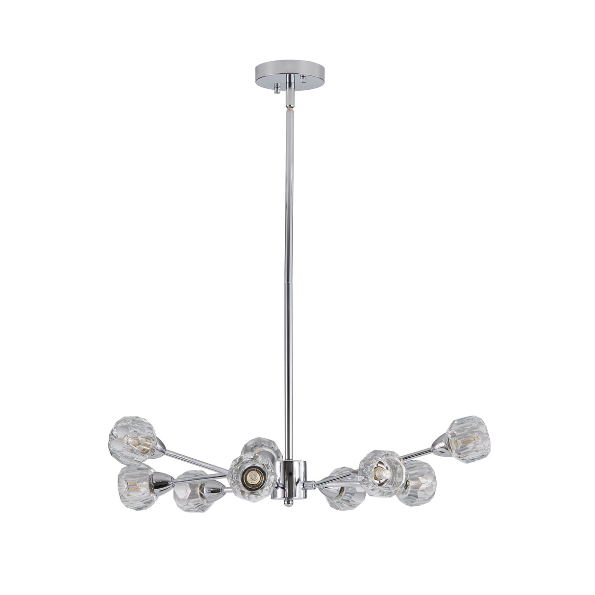 Modern Crystal Chandeliers, 9 Lights Chrome Chandelier for Living Room Bedroom (Bulbs Not Included) eprolo