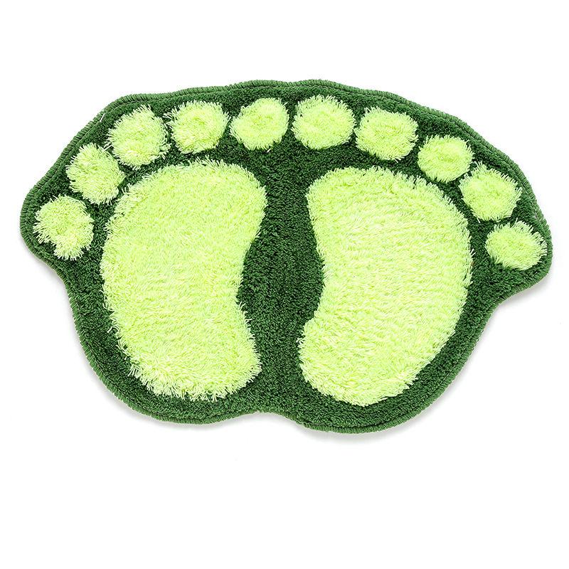 Foot Print Bath Mats Non-slip Bathroom Carpet Mat Toilet Bathroom Rug Bath Pad Julia M Home & Kitchen