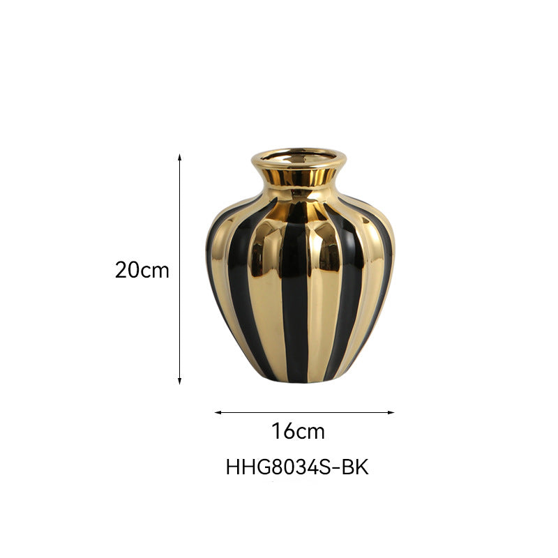 Light luxury ceramic jars creative living room vases flower arrangements ceramic jars dining table decorations handicrafts Julia M Home & Kitchen