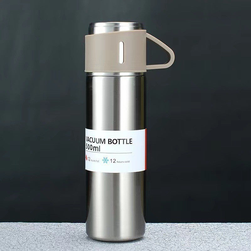 A cup of three-lid thermos cup portable fashion gift box set stainless steel cup - Julia M LifeStyles