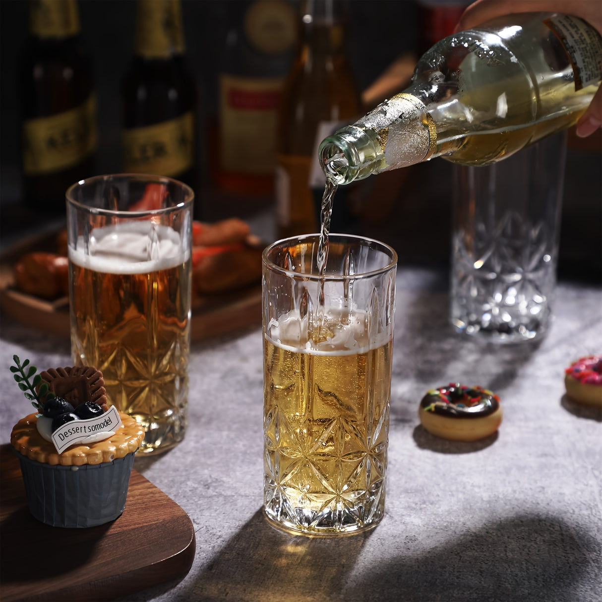 Set Of 12 Tall Highball Glasses 12oz Crystal Drinking Glasses - Julia M LifeStyles