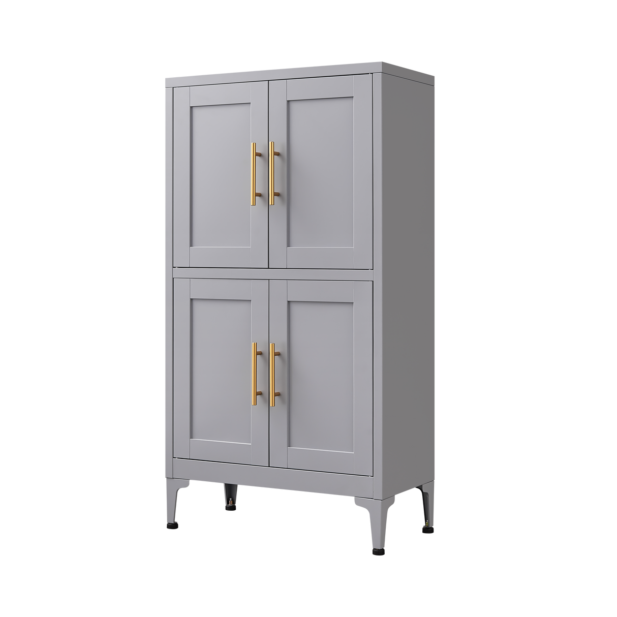 Grey metal kitchen storage cabinet, kitchen pantry storage cabinet with door and shelf, adjustable leveling feet eprolo