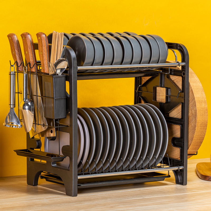 2 Layers Stainless Steel Dish Storage Rack Kitchen Storage Holder Dish Bowl Drain Rack eprolo