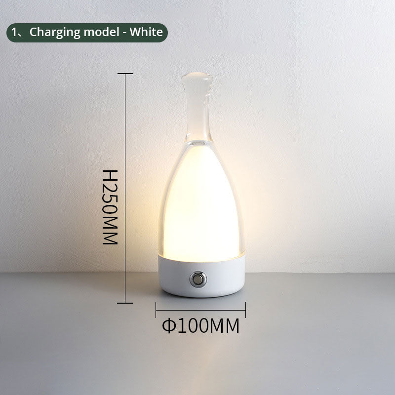 Wine Bottle Table Lamp INS Wind Light Luxury Creative Bedroom Bedside Lamp Net Red Clear Bar Decoration Charging Table Lamp Julia M Home & Kitchen
