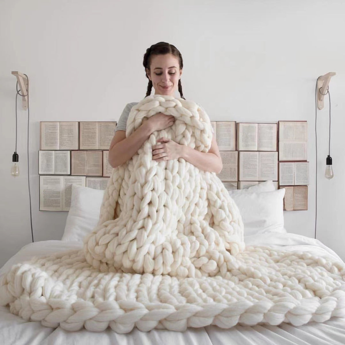 Cloudweave Chunky Knit Throw Blanket, Oversized Cozy Texture