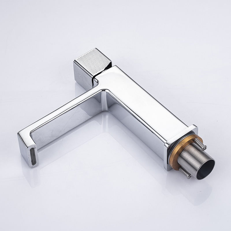 Black square single hole cold and hot countertop basin sink chrome faucet Julia M Home & Kitchen