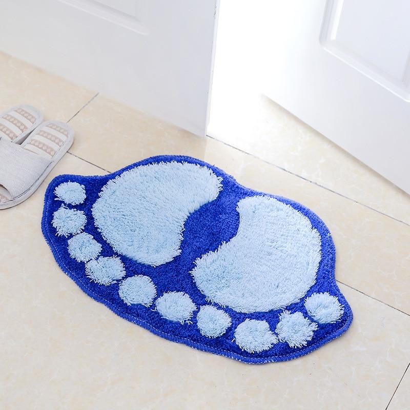 Foot Print Bath Mats Non-slip Bathroom Carpet Mat Toilet Bathroom Rug Bath Pad Julia M Home & Kitchen