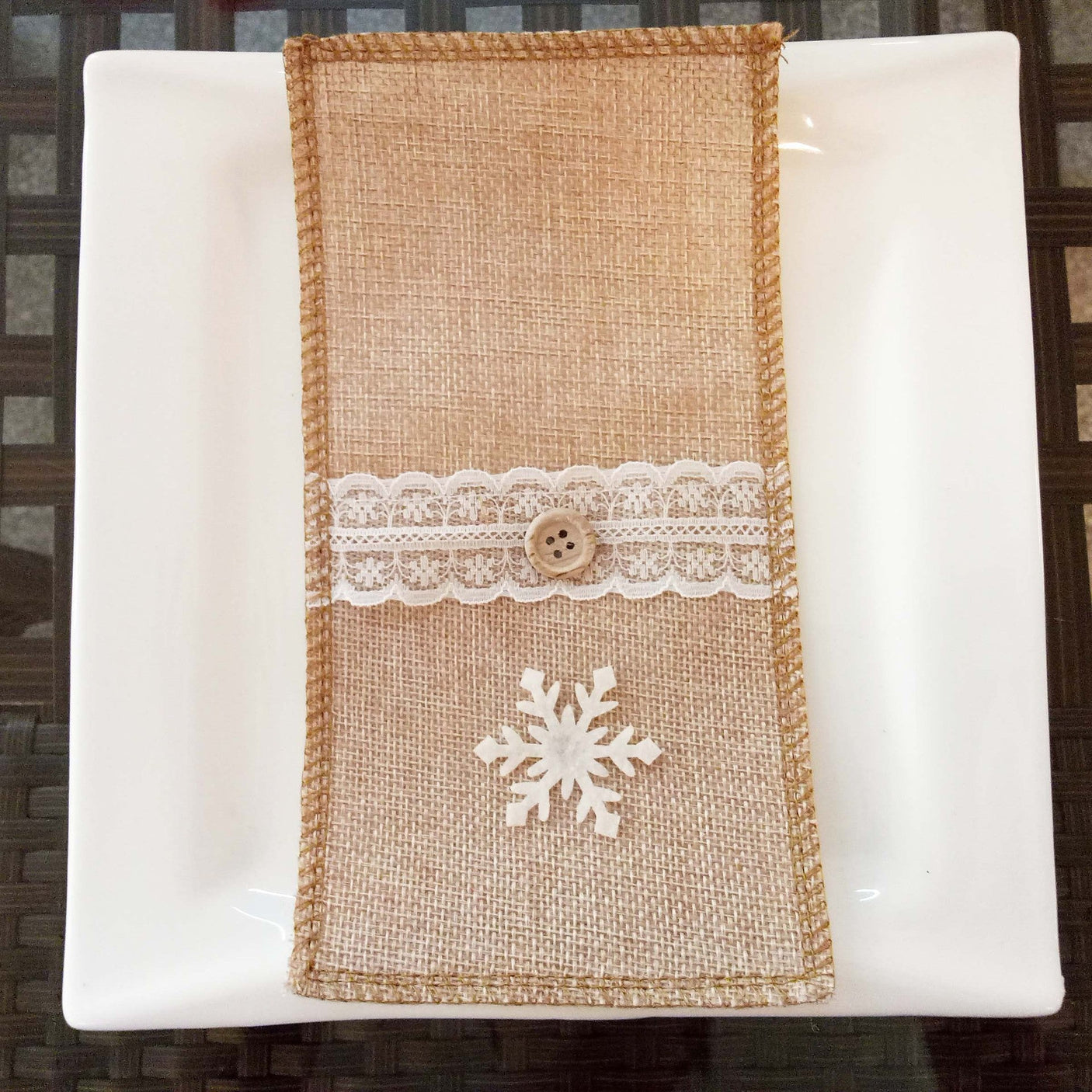 Christmas knife and fork set, Christmas decoration, restaurant decoration, hotel decoration, linen cloth, Christmas knife and fork set Julia M Home & Kitchen