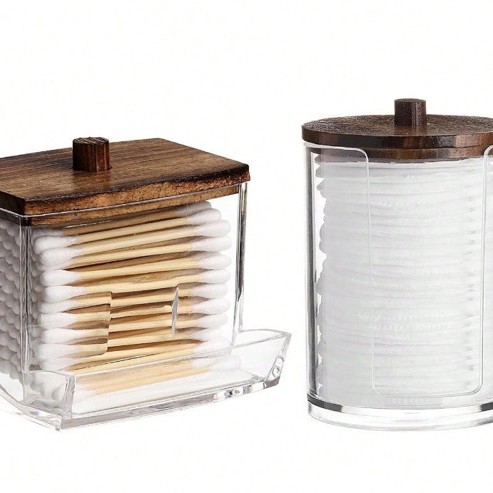 Luxury Cotton Pad & Floss Organizer Set with Elegant Stackable Lids