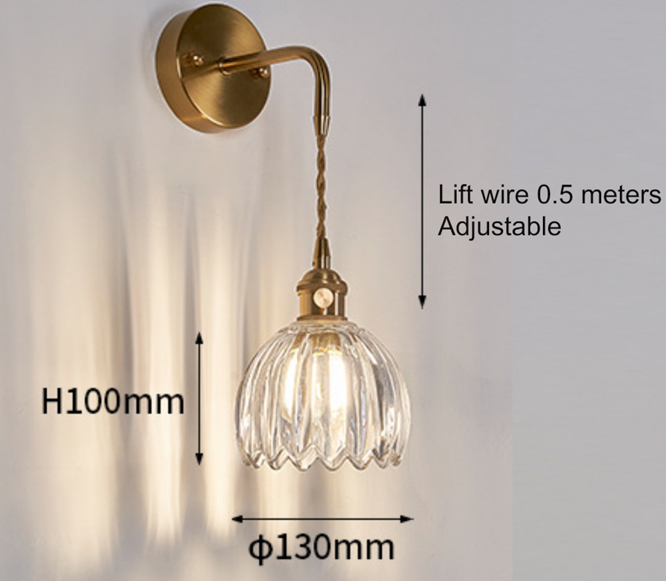 Retro Flower Glass Wall Lamp