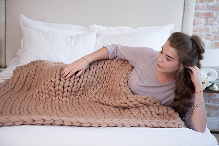 Nordic Thick Wool Hand-Woven Luxury Blanket Julia M Home & Kitchen