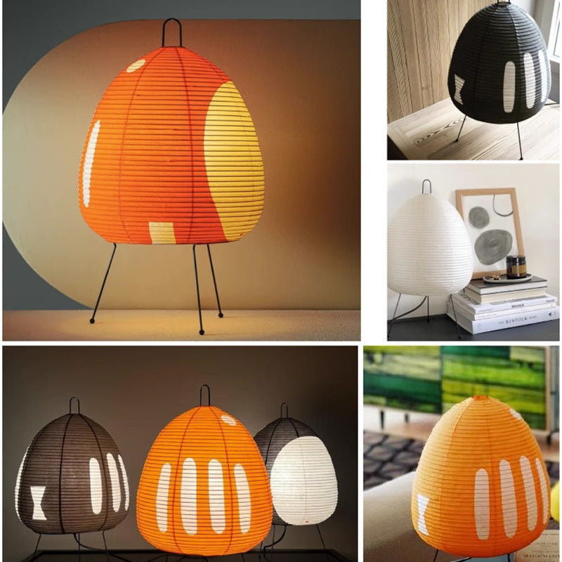 Japanese Retro Rice Paper Wabi Sabi Bedside Lamp