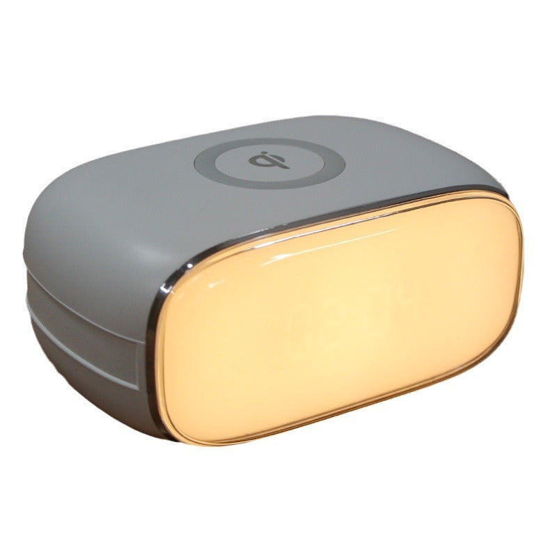 Creative wake-up alarm clock with QI wireless charging stylish atmosphere light clock sunset sleep night light table lamp Julia M Home & Kitchen