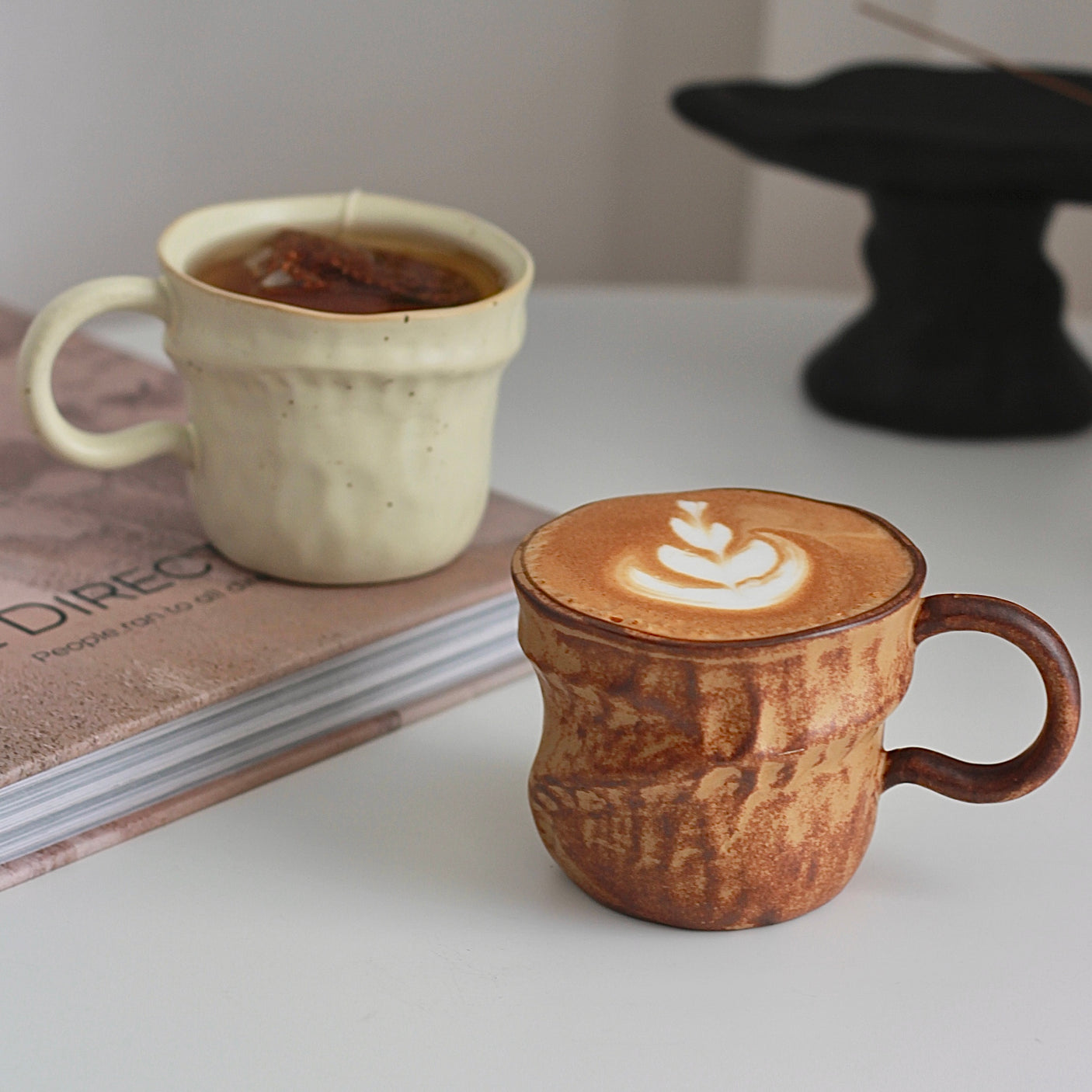Japanese Retro Wabi Sabi Style Coffee Cup - Irregular Handmade Coarse Pottery