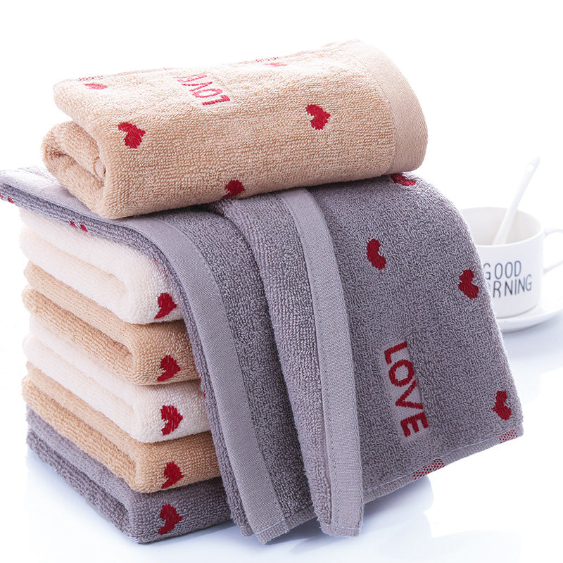 Pure Cotton Couple Embroidery Household Towels