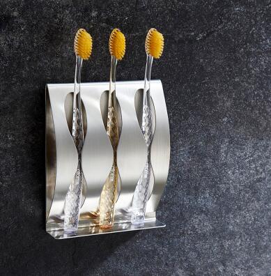 Toothbrush Shaver Holder Rustproof Polished Stainless Steel Organizer Sticky Wall Mounted Bathroom Shower Toothbrush Shelf - Julia M LifeStyles