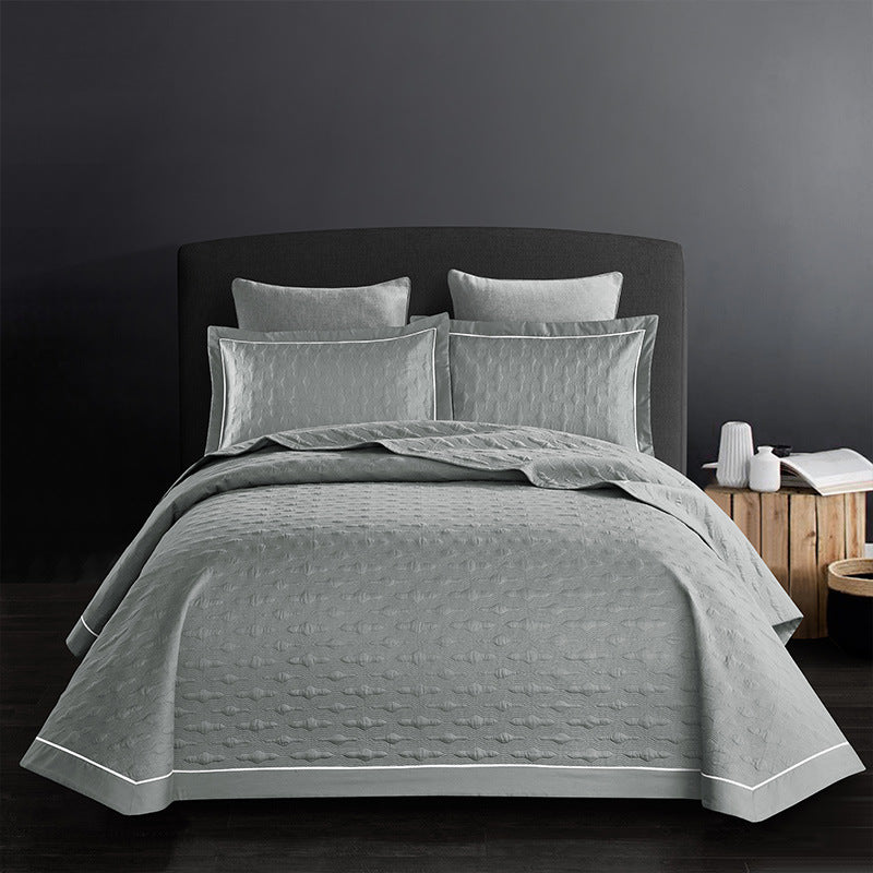 Opulent 3Pcs Cotton Coverlet Embossed Reversible Set
