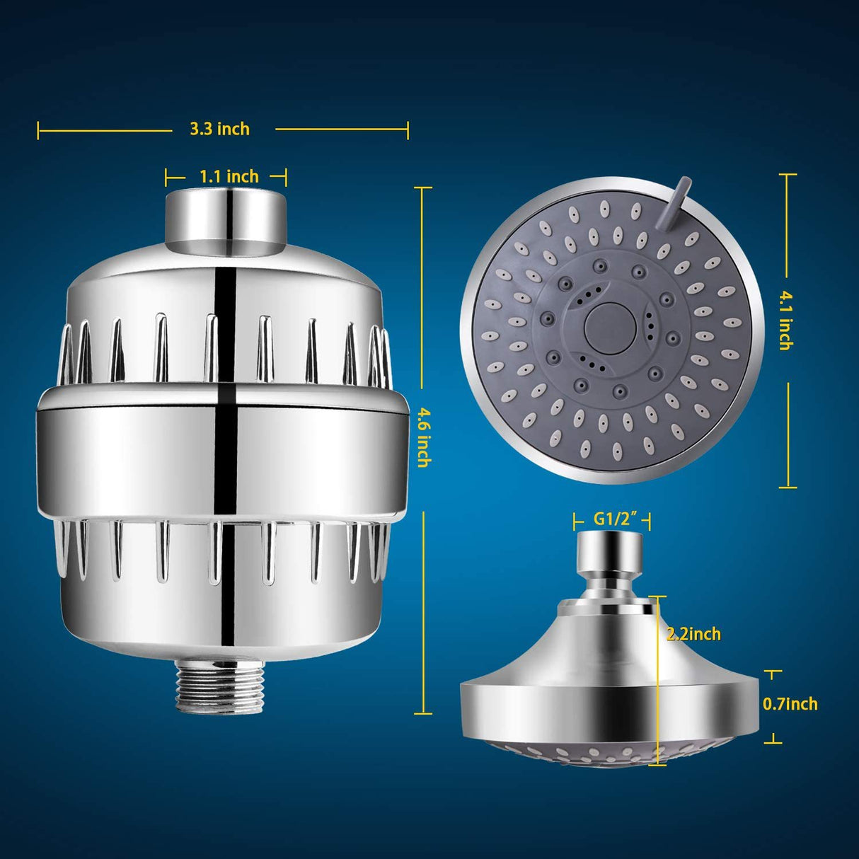 Shower Set With Filter Shower Head Set Combination High-Pressure Nozzle Beauty Care With Water Filter - Julia M LifeStyles