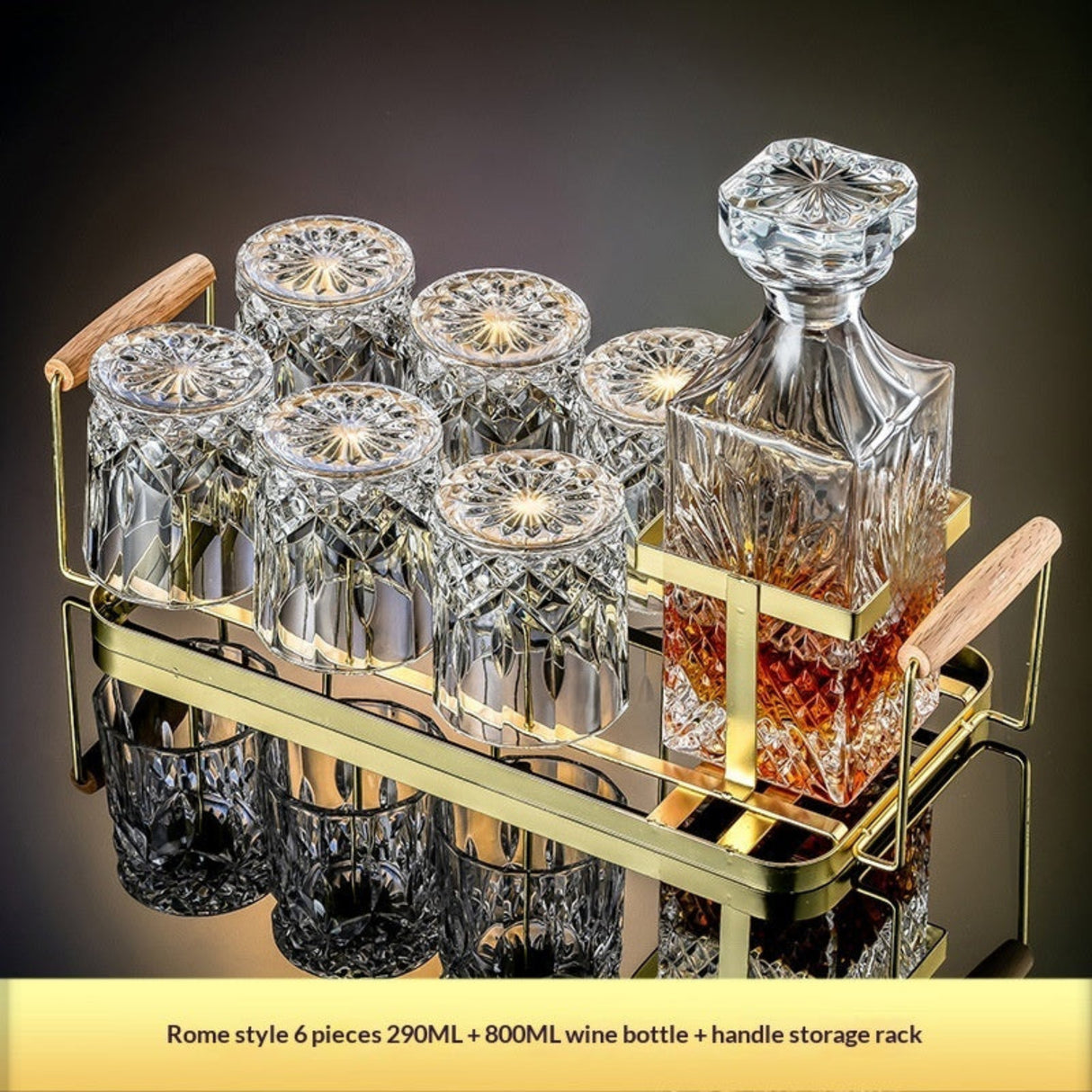 Whiskey Glass & Decanter Set | 7-Piece Barware Set