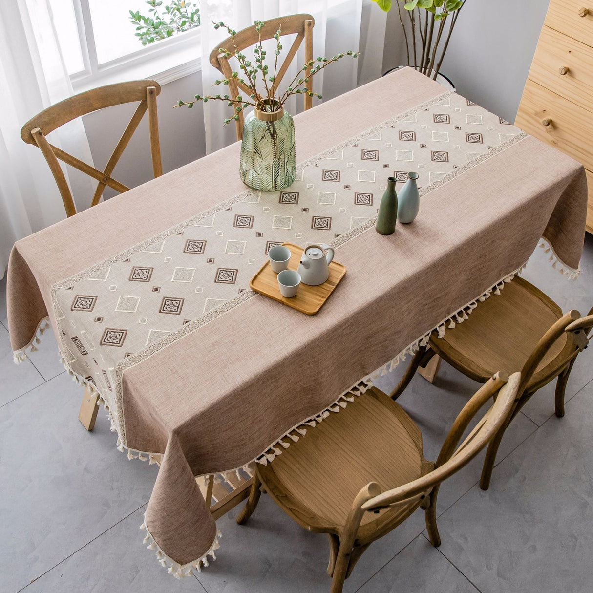 Linen Ethnic Style Linen Washable Tablecloth Pastoral Style Tablecloth Rectangular Table Flag Table Mat Tea Table Tablecloth Julia M Home & Kitchen