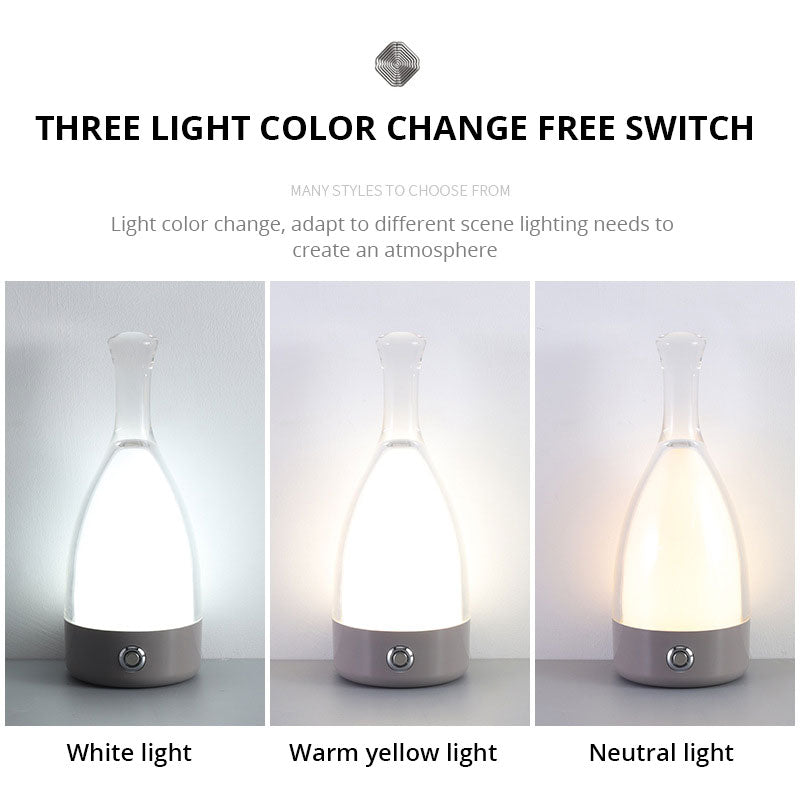 Wine Bottle Table Lamp INS Wind Light Luxury Creative Bedroom Bedside Lamp Net Red Clear Bar Decoration Charging Table Lamp Julia M Home & Kitchen