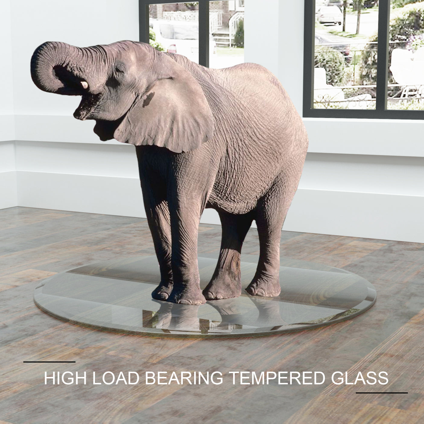 36" Inch Round Tempered Glass Table Top Clear Glass 1/4" Inch Thick Flat Polished Edge - Julia M LifeStyles