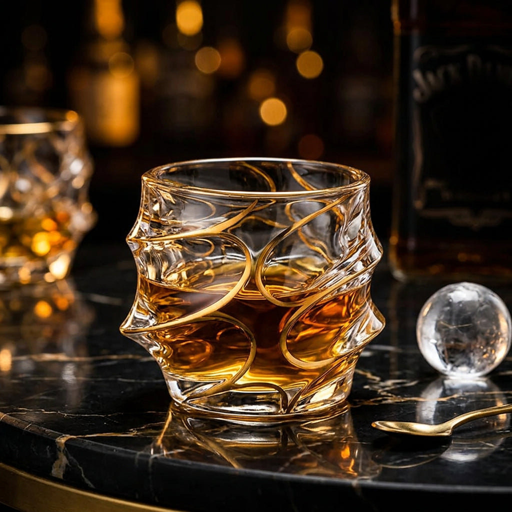 Gilded Hour Whiskey Glass