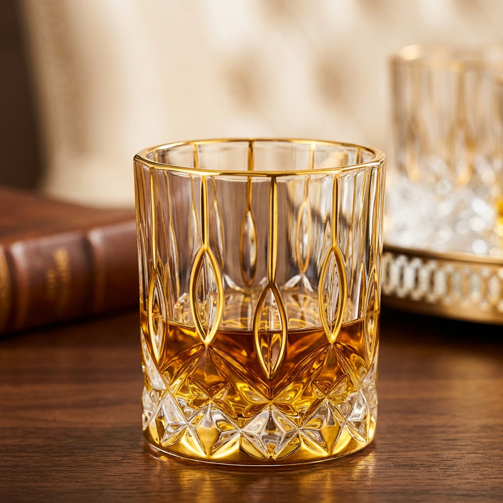 Gilded Hour Whiskey Glass