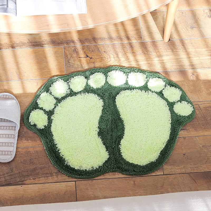 Foot Print Bath Mats Non-slip Bathroom Carpet Mat Toilet Bathroom Rug Bath Pad Julia M Home & Kitchen